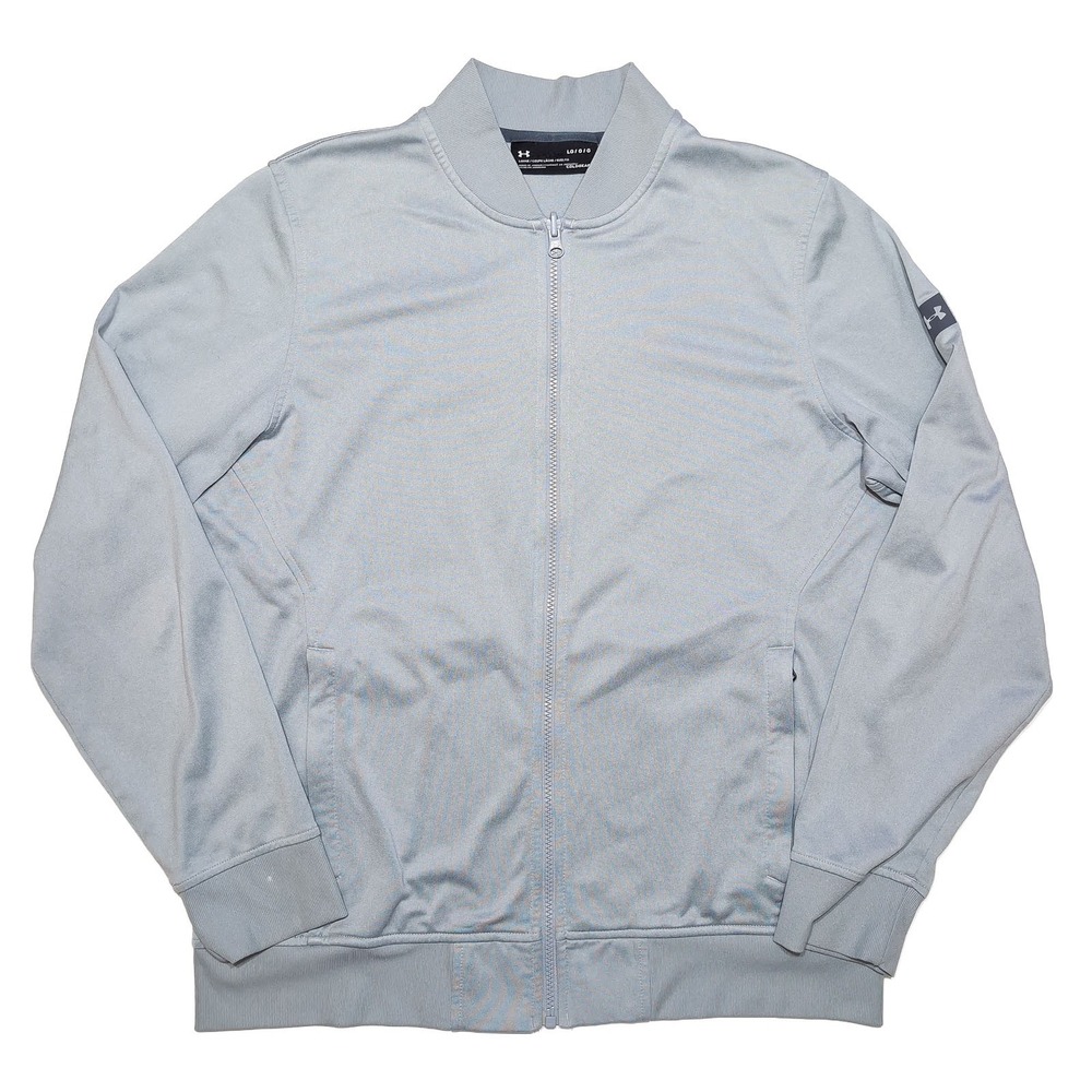 UNDER ARMOUR Lightweight Jacket Mens Large Silver Grey Excellent ColdGear Bomber